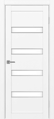 Дверь Эко 505.12 АПС белый снежный молдинг SC, lacobel белый