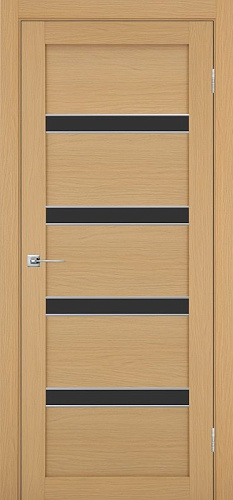 Дверь Эко 505.12 АПС ясень темный молдинг SC, lacobel черный