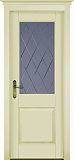 Дверь ДР массив ольхи Европа эмаль слоновая кость, стекло
