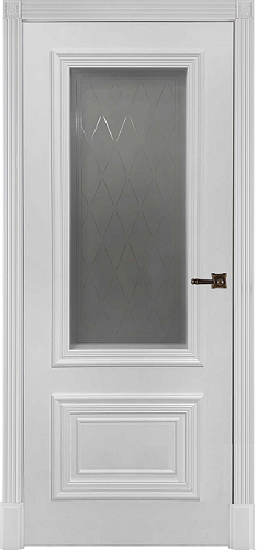 Дверь ДР Finezza Престиж 1/2 эмаль белая, сатинат