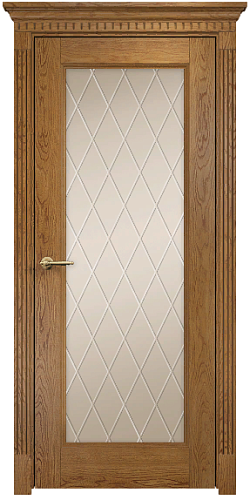 Дверь Оникс Италия 1 дуб золотистый, сатинат бронза гравировка Ромбы