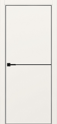 Дверь Эко 202 бежевый молдинг SB, кромка AL черная SB с 4-х сторон, глухая