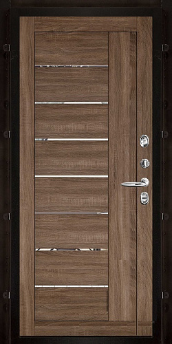 Панель внутренняя 16 мм LIGHT 2110 зеркало, серый велюр, Экошпон