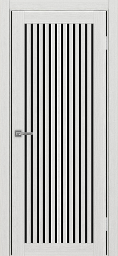 Дверь Эко 543.2 ясень серебристый, lacobel черный