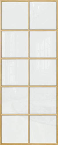 Перегородка Alum №9 золото, триплекс белый