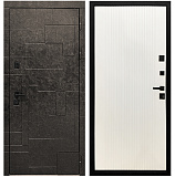 Входная дверь Матадор MX-1 Мамба терра антрацит /панель Вертикаль, белая матовая