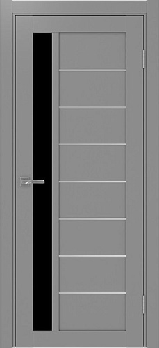 Дверь Эко 554.21 АПП серый молдинг SC, lacobel черный