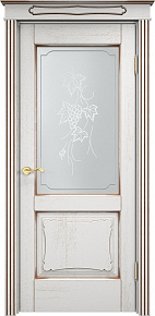 Недавно просмотренные - Дверь ПМЦ массив дуба Д6 белый грунт с патиной орех, стекло 6-3