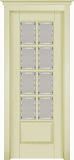 Дверь ДР массив ольхи Лондон эмаль слоновая кость, мателюкс с фацетом