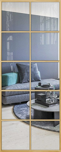 Перегородка Alum №9 золото, стекло прозрачное