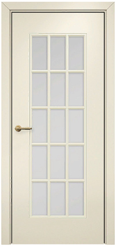Дверь Оникс Турин фрезерованная эмаль слоновая кость, сатинато с решеткой №2