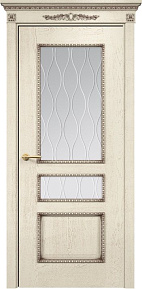 Недавно просмотренные - Дверь Оникс Версаль с декором эмаль слоновая кость с патиной, сатинат гравировка Волна