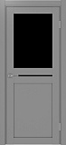 Дверь Эко 520.221 серый, lacobel черный
