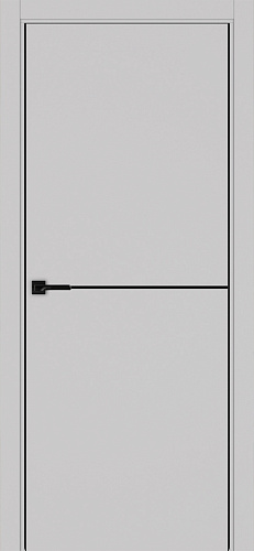 Дверь Эко 202 пепельный молдинг SB, кромка AL черная SB с 2-х сторон, глухая