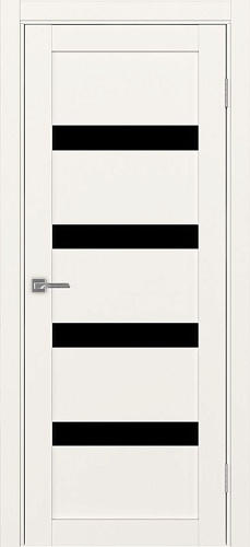 Дверь Эко 505.12 бежевый, lacobel черный