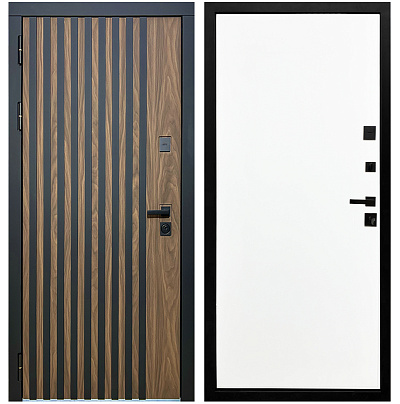 Входная дверь Матадор MXL-1 орех американский мокко/панель Гладкая, белая матовая