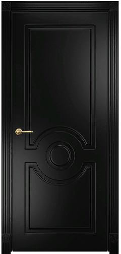 Дверь Оникс Рада фрезерованная эмаль черная, глухая