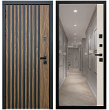 Входная дверь Матадор MXL-1 орех американский мокко/панель зеркало 1, софт шампань