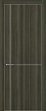 Дверь Z K17 toppan дуб темный, ALU кромка хром, молдинг серебро, глухая
