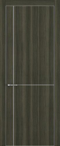 Дверь Z K17 toppan дуб темный, ALU кромка хром, молдинг серебро, глухая