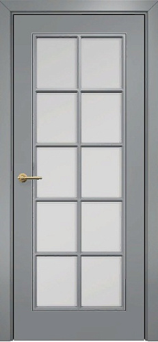 Дверь Оникс Турин фрезерованная эмаль RAL 7040, сатинато с решеткой №1