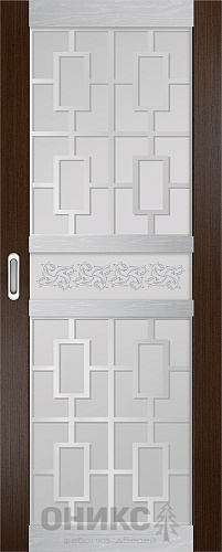 Перегородка Оникс №1 венге/серебро/Р-№4, сатинат белый