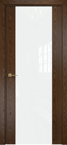 Дверь Оникс Парма 1 орех тангентальный, глухая лакобель RAL 0333