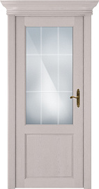 Недавно просмотренные - Дверь Статус CLASSIC 521 дуб белый, стекло сатинато с алмазной гравировкой английская решетка