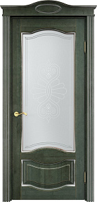 Недавно просмотренные - Дверь ПМЦ массив ольхи ОЛ33 зеленый с патиной серебро, стекло 33-1