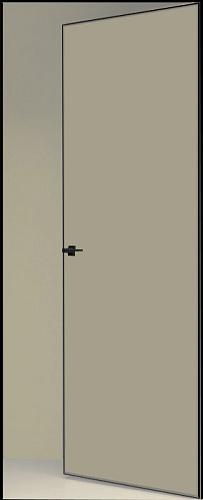 Дверь скрытая ИУ-42 AL black с 4-х сторон, эмаль серый шелк, revers 2,21 м