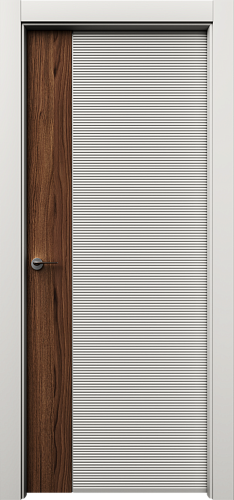 Дверь НеомФ2 эмаль RAL 9010, шпон орех американский, глухая