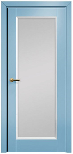 Дверь Оникс Тоскана 1 эмаль голубая/белая, сатинат белый