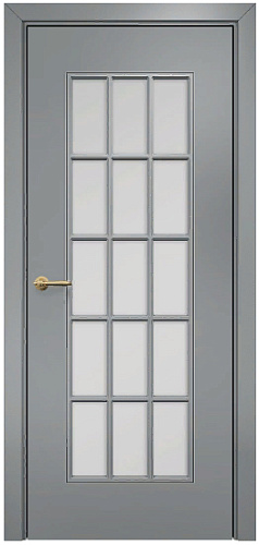Дверь Оникс Турин фрезерованная эмаль RAL 7040, сатинато с решеткой №2