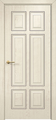 Дверь Оникс Гранд фрезерованная эмаль слоновая кость патина коричневая, глухая