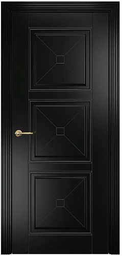 Дверь Оникс Орлеан фрезерованная эмаль черная, глухая