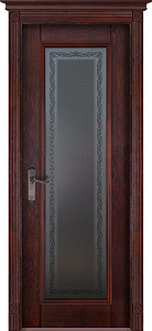 Недавно просмотренные - Дверь Ока массив дуба цельные ламели Аристократ №5 махагон, стекло графит с наплавом