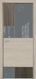Недавно просмотренные - Дверь Оникс New York CPL noce effetto/CPL rubra elm, глухая с вставкой лакобель RAL 7040