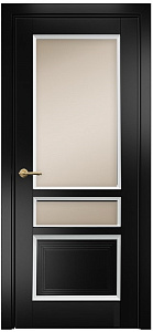 Недавно просмотренные - Дверь Оникс Тоскана 3  эмаль черная/белая, сатинат бронза