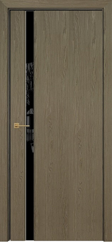 Дверь Оникс Престиж 1 дуб кофейный, глухая, триплекс черный