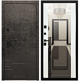 Входная дверь Матадор MX-1 Мамба терра антрацит /панель зеркало 2, белая матовая