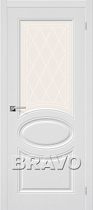Недавно просмотренные - Дверь Браво ПВХ Статус-21 белая, стекло сатинато белое художественное