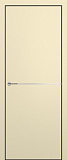 Дверь Z K10 полипропилен крем, ALU кромка черная, молдинг серебро, глухая