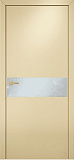 Дверь Оникс Соло эмаль RAL 1015, глухая, стекло Lacobel белое матовое