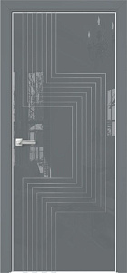 Недавно просмотренные - Дверь Оникс Арт, лакобель серый RAL 7040, контурный витраж №2