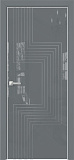 Дверь Оникс Арт, лакобель серый RAL 7040, контурный витраж №2