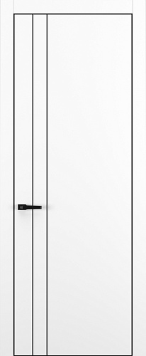 Дверь Z K15 полипропилен белый, ALU кромка черная, молдинг черный, глухая