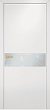 Дверь Оникс Соло эмаль белая, глухая, стекло Lacobel белое матовое