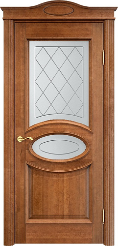 Дверь ПМЦ массив ольхи ОЛ26 орех 10%, стекло 26-2