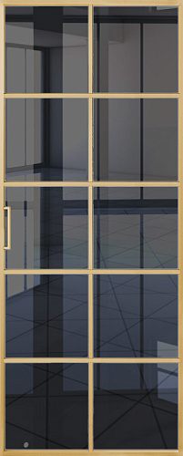 Перегородка Alum №9 золото, триплекс зеркало графит