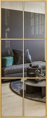 Перегородка Alum №7 золото, стекло прозрачное бронза